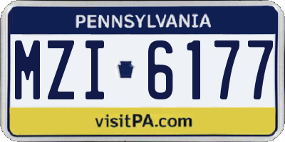PA license plate MZI6177