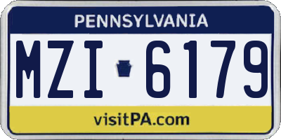 PA license plate MZI6179