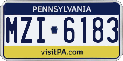 PA license plate MZI6183