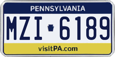 PA license plate MZI6189