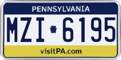 PA license plate MZI6195