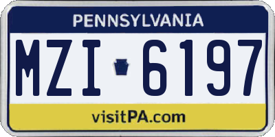 PA license plate MZI6197