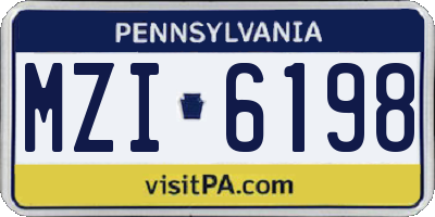 PA license plate MZI6198