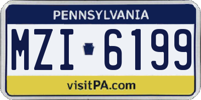PA license plate MZI6199