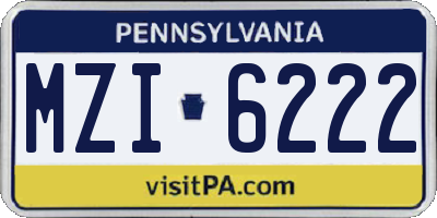 PA license plate MZI6222