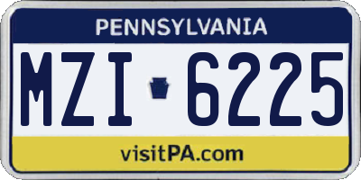 PA license plate MZI6225