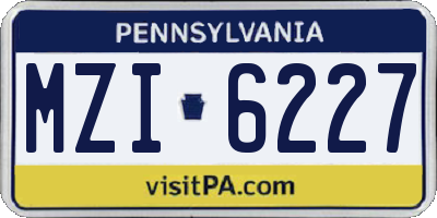 PA license plate MZI6227