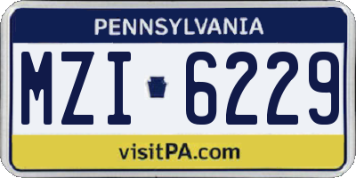 PA license plate MZI6229
