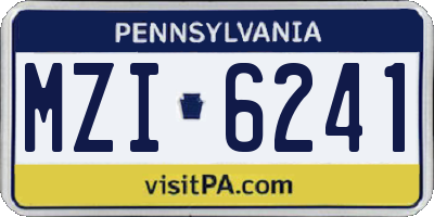 PA license plate MZI6241