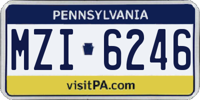 PA license plate MZI6246