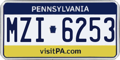 PA license plate MZI6253