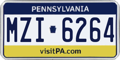PA license plate MZI6264