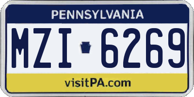 PA license plate MZI6269