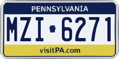 PA license plate MZI6271