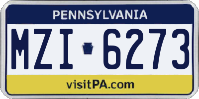 PA license plate MZI6273