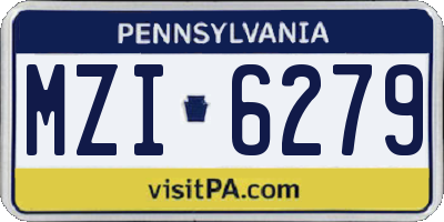 PA license plate MZI6279
