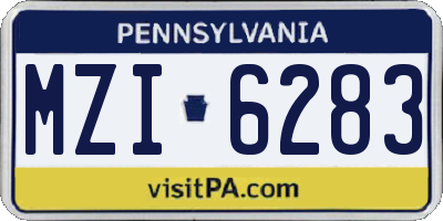 PA license plate MZI6283