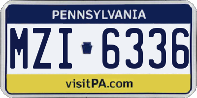PA license plate MZI6336