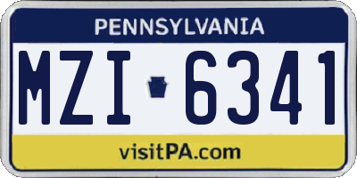 PA license plate MZI6341