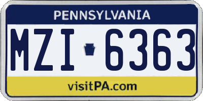 PA license plate MZI6363