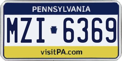 PA license plate MZI6369