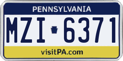 PA license plate MZI6371