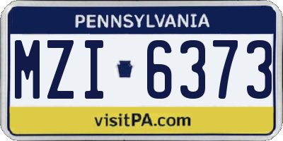 PA license plate MZI6373
