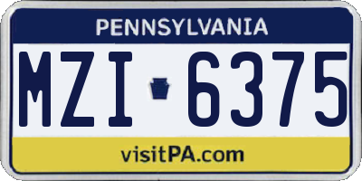 PA license plate MZI6375
