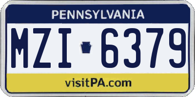 PA license plate MZI6379
