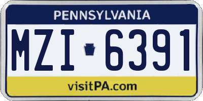 PA license plate MZI6391
