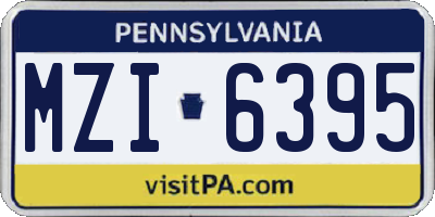 PA license plate MZI6395