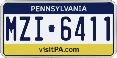 PA license plate MZI6411
