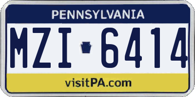 PA license plate MZI6414