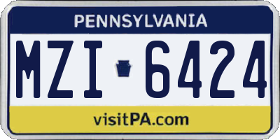 PA license plate MZI6424