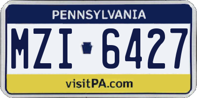 PA license plate MZI6427