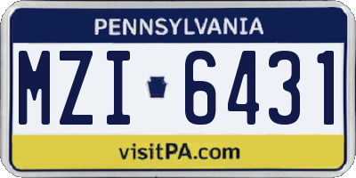 PA license plate MZI6431