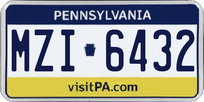 PA license plate MZI6432
