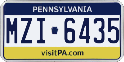PA license plate MZI6435