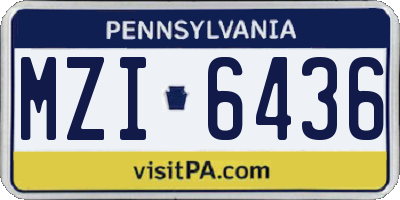 PA license plate MZI6436