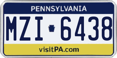 PA license plate MZI6438