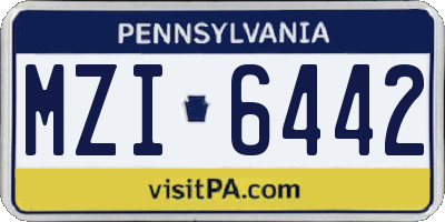 PA license plate MZI6442