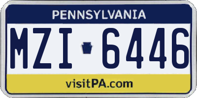 PA license plate MZI6446