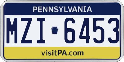 PA license plate MZI6453