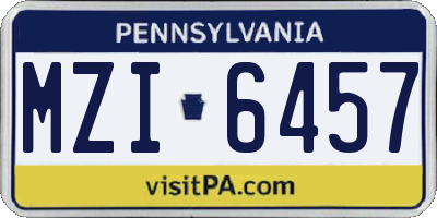 PA license plate MZI6457