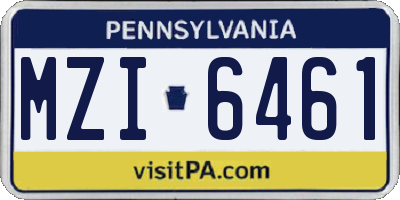 PA license plate MZI6461