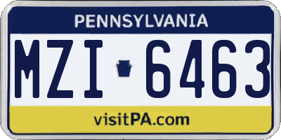 PA license plate MZI6463