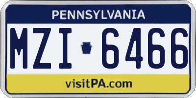PA license plate MZI6466