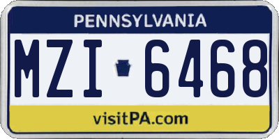 PA license plate MZI6468