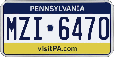 PA license plate MZI6470