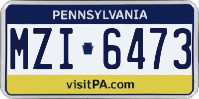 PA license plate MZI6473